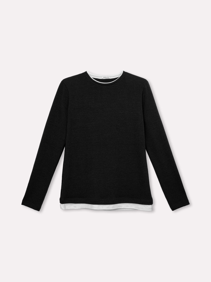 Jadea 4862 maglia donna tessuto elasticizzato tinta unita e inserti nero 
