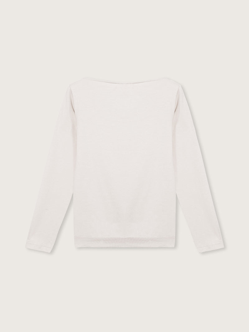 Jadea 4863 maglia donna scollo a barca effetto pelo crema 
