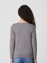 Jadea 4863 maglia donna scollo a barca effetto pelo grigio 
