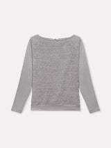 Jadea 4863 maglia donna scollo a barca effetto pelo grigio 
