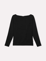 Jadea 4863 maglia donna scollo a barca effetto pelo nero 
