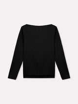 Jadea 4863 maglia donna scollo a barca effetto pelo nero 
