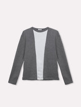 Jadea 4864 maglia donna girocollo tessuto elasticizzato bicolore grigio
