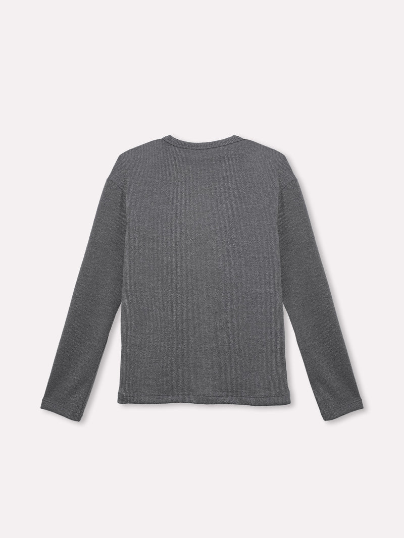 Jadea 4864 maglia donna girocollo tessuto elasticizzato bicolore grigio
