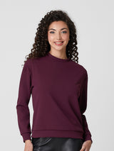 Jadea 4866 maglia donna girocollo in scuba crepe bordeaux 
