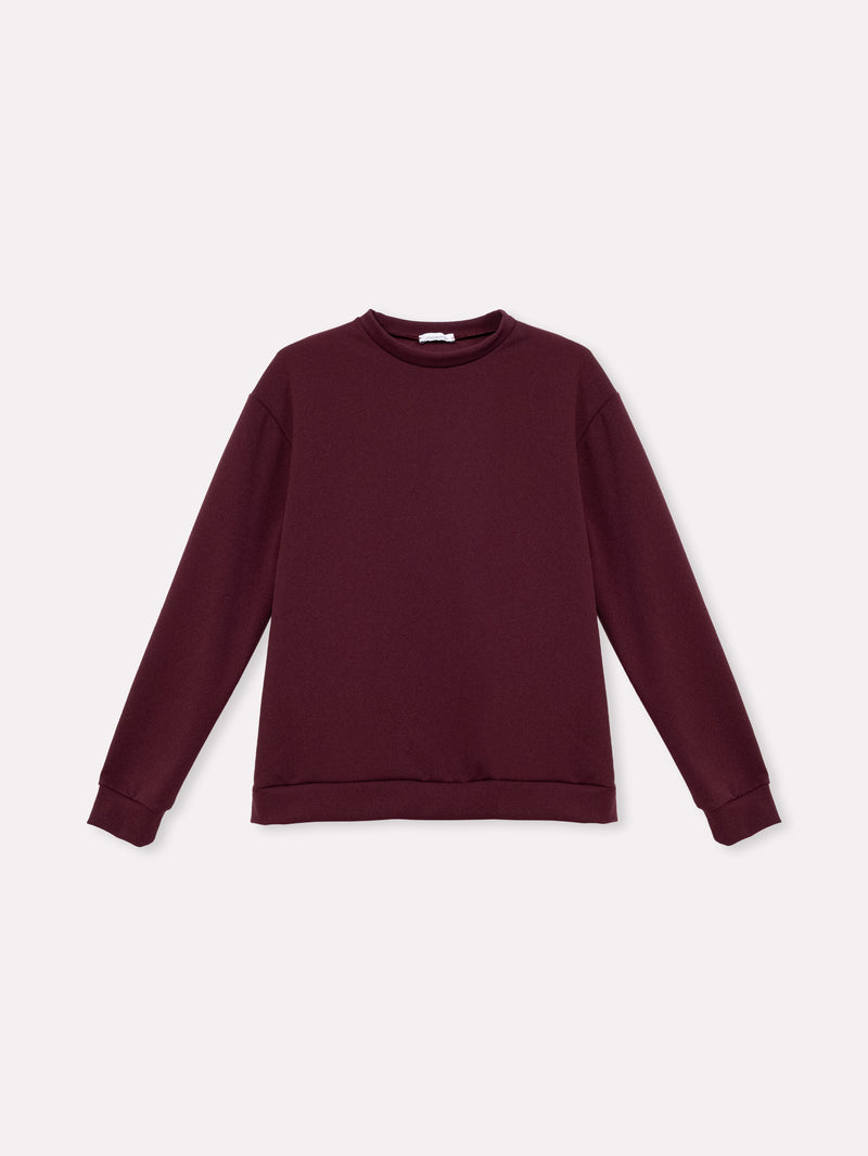 Jadea 4866 maglia donna girocollo in scuba crepe bordeaux 
