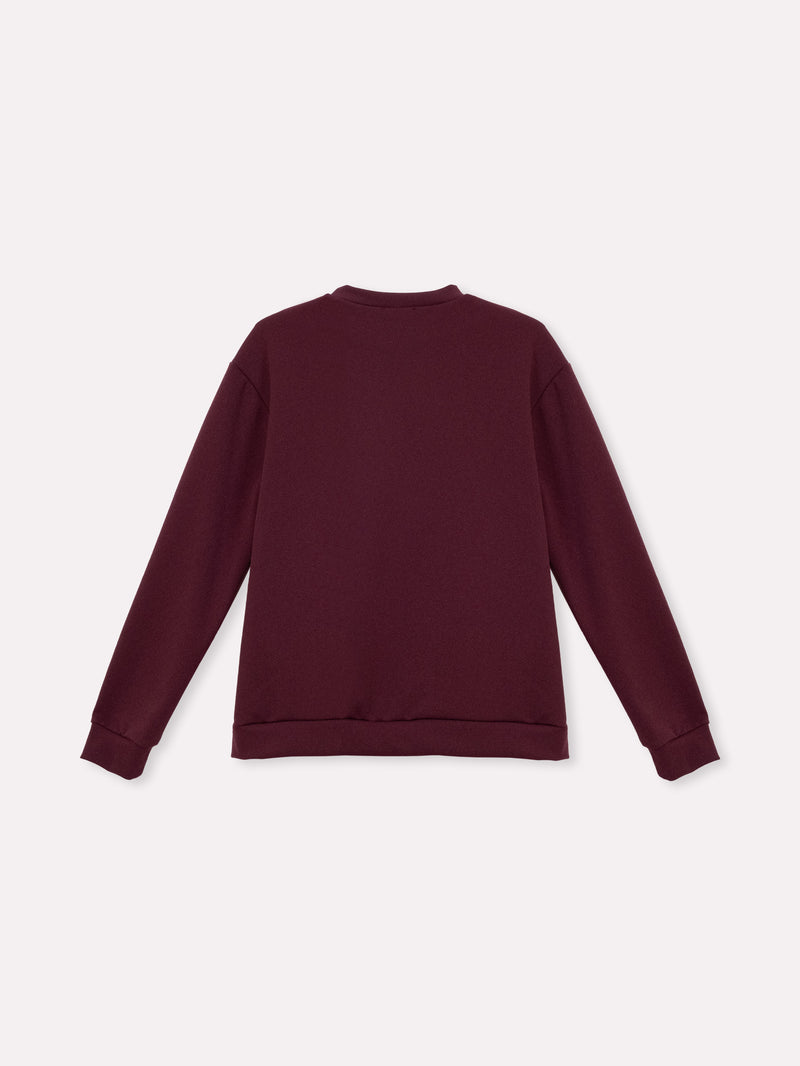 Jadea 4866 maglia donna girocollo in scuba crepe bordeaux 
