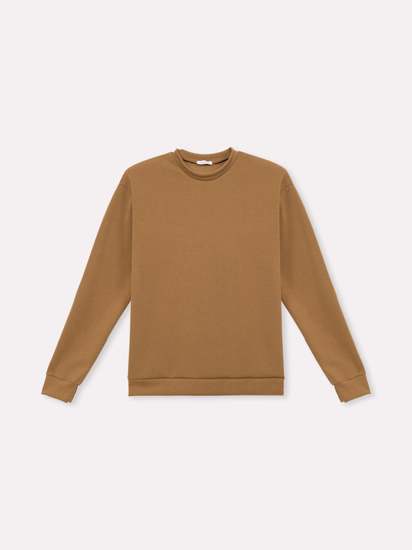 Jadea 4866 maglia donna girocollo in scuba crepe cammello  
