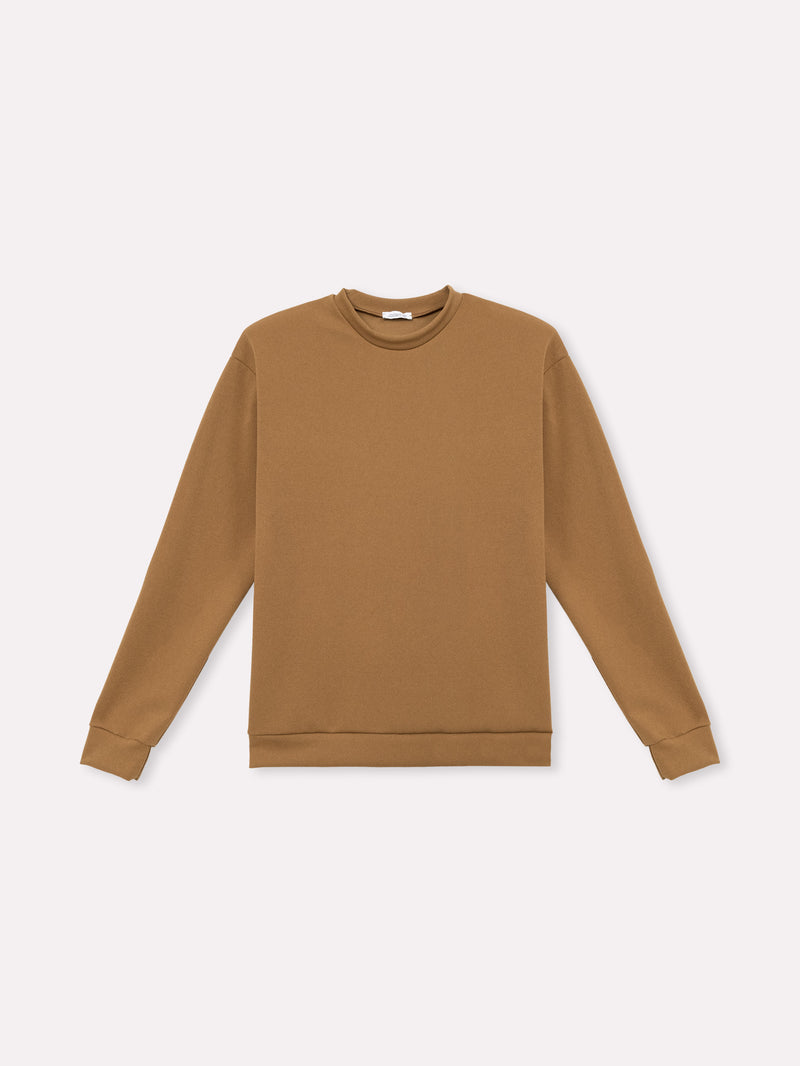 Jadea 4866 maglia donna girocollo in scuba crepe cammello  
