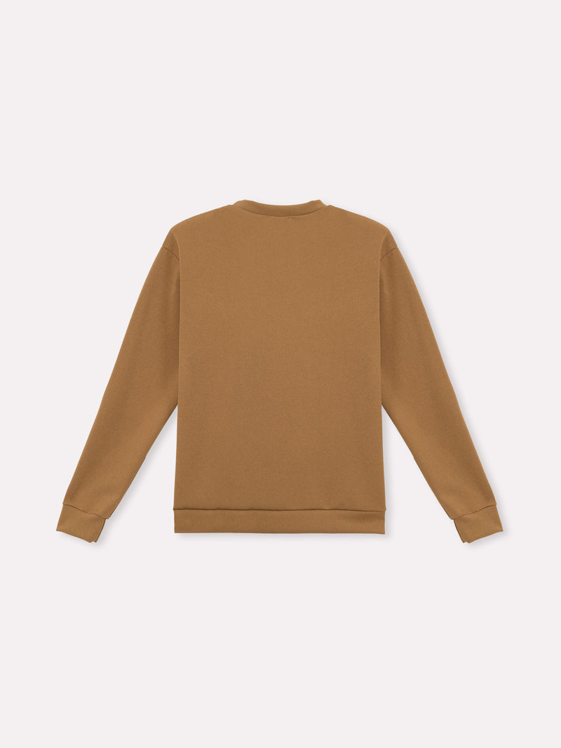 Jadea 4866 maglia donna girocollo in scuba crepe cammello  
