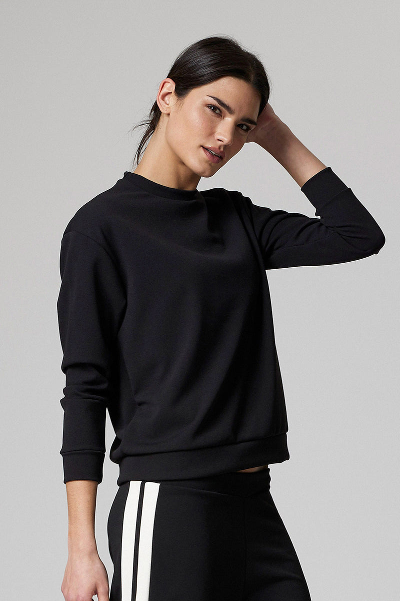 Jadea 4866 maglia donna girocollo in scuba crepe nero  
