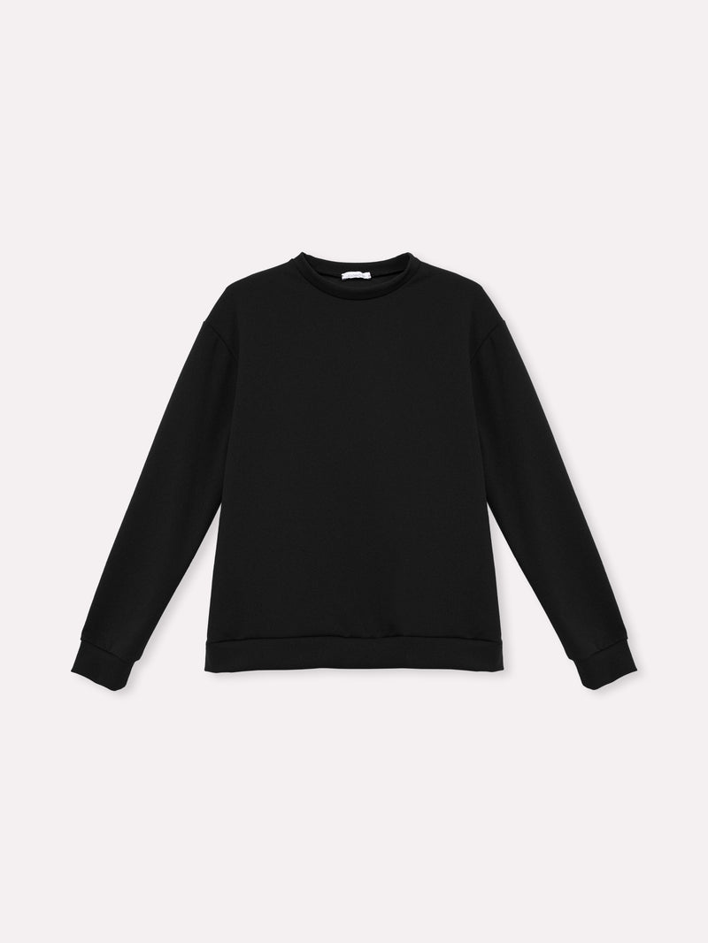 Jadea 4866 maglia donna girocollo in scuba crepe nero  
