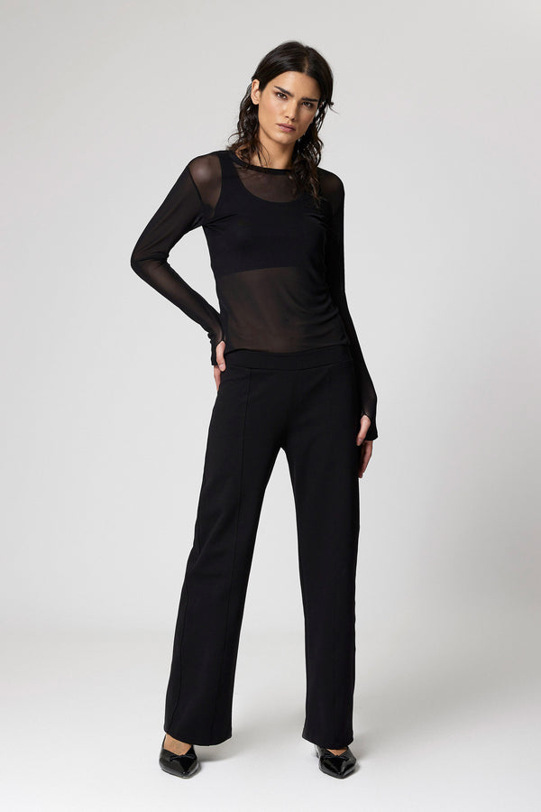 Jadea 4869 pantalone in punto roma leggermente svasato nero  
