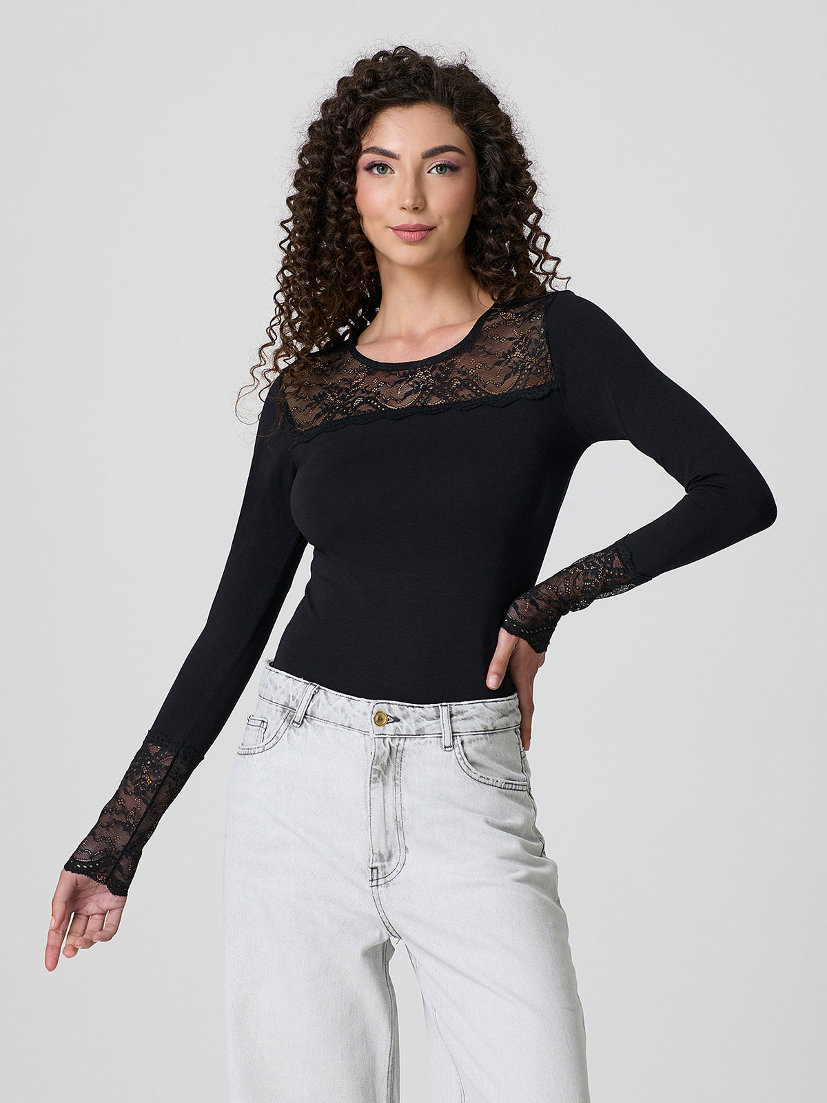 Long Sleeve Jadea With Cashmere Cashmere Magliette A Collo Alto