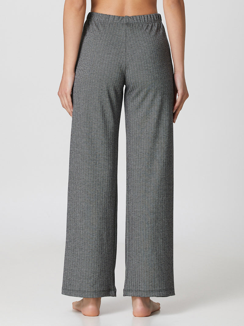 Jadea 4875 pantalone tessuto jaquard gessato e spigato grigio 
