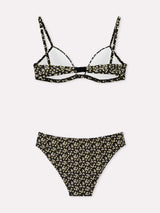 Jadea 4880 coordianto triangolo e slip in cotone a fantasia mista nero