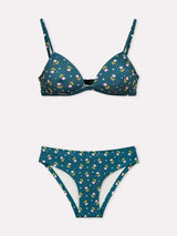 Jadea 4883 coordinato triangolo e slip a fantasia in cotone blu