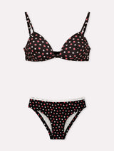 Jadea 4886 coordinato triangolo e slip in cotone a fantasia nero