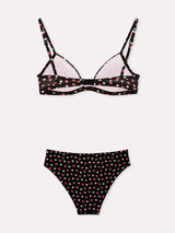 Jadea 4886 coordinato triangolo e slip in cotone a fantasia nero