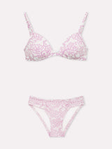 Jadea 4889 coordinato triangolo e slip con stampa effetto pizzo lavanda