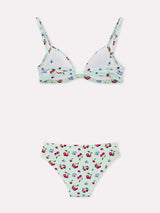 Jadea 4893 coordinato triangolo e slip a fantasia ciliegie tiffany