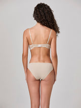 Jadea 4904 coordinato reggiseno push up e slip in pizzo floreale avena