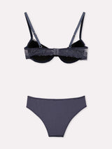 Jadea 4904 coordinato reggiseno push up e slip in pizzo floreale jeans