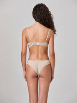 Jadea 4905 coordinato balconcino e brasiliana con pizzo trasparente avena