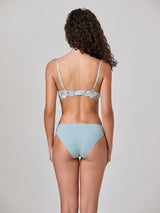 Jadea 4910 coordinato push up e slip con pizzo floreale bicolore ardesia