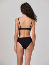 Jadea 4913 coordinato push up e slip in cotone e pizzo nero