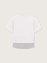 Jadea 4924 t-shirt in cotone con inserto camicia a righe seta
