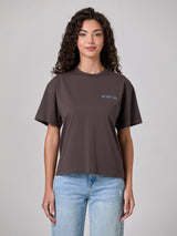 Jadea 4925 t-shirt 100% cotone con scritta e stampa caffè  
