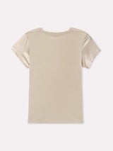 Jadea 4929 maglia effetto seta e retro in cotone crema
