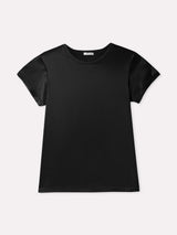 Jadea 4929 maglia effetto seta e retro in cotone nero
