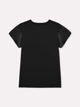 Jadea 4929 maglia effetto seta e retro in cotone nero
