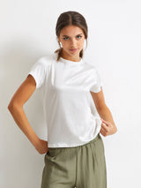 Jadea 4929 maglia effetto seta e retro in cotone panna
