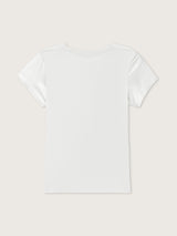 Jadea 4929 maglia effetto seta e retro in cotone panna

