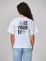 T-shirt oversize con scritte