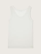 Jadea 4932 canotta a costine in lurex a girocollo bianco
