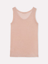 Jadea 4932 canotta a costine in lurex a girocollo rosa
