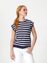 Jadea 4934 maglia a righe in viscosa effettuo blusa blu
