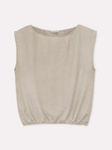 Jadea 4935 maglia scollo a barca in viscosa blusa beige 
