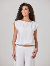 Jadea 4935 maglia scollo a barca in viscosa blusa bianco 
