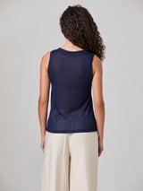 Jadea 4936 canotta in viscosa con scollo a V blu 
