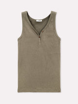 Jadea 4937 canotta in cotone a costine con bottoni verde militare
