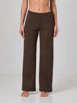 Jadea 4939 pantalone in felpina di viscosa con cuciture moro