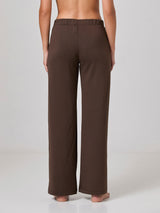 Jadea 4939 pantalone in felpina di viscosa con cuciture moro