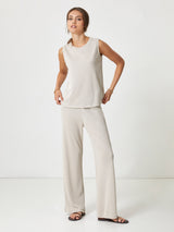 Jadea 4941 pantalone in morbida viscosa a linea dritta beige 