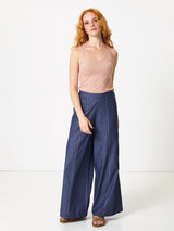 Jadea 4942 pantalone 100% cotone trama jeans denim 