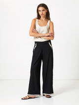 Jadea 4944 pantalone in viscosa con dettagli a contrasto nero